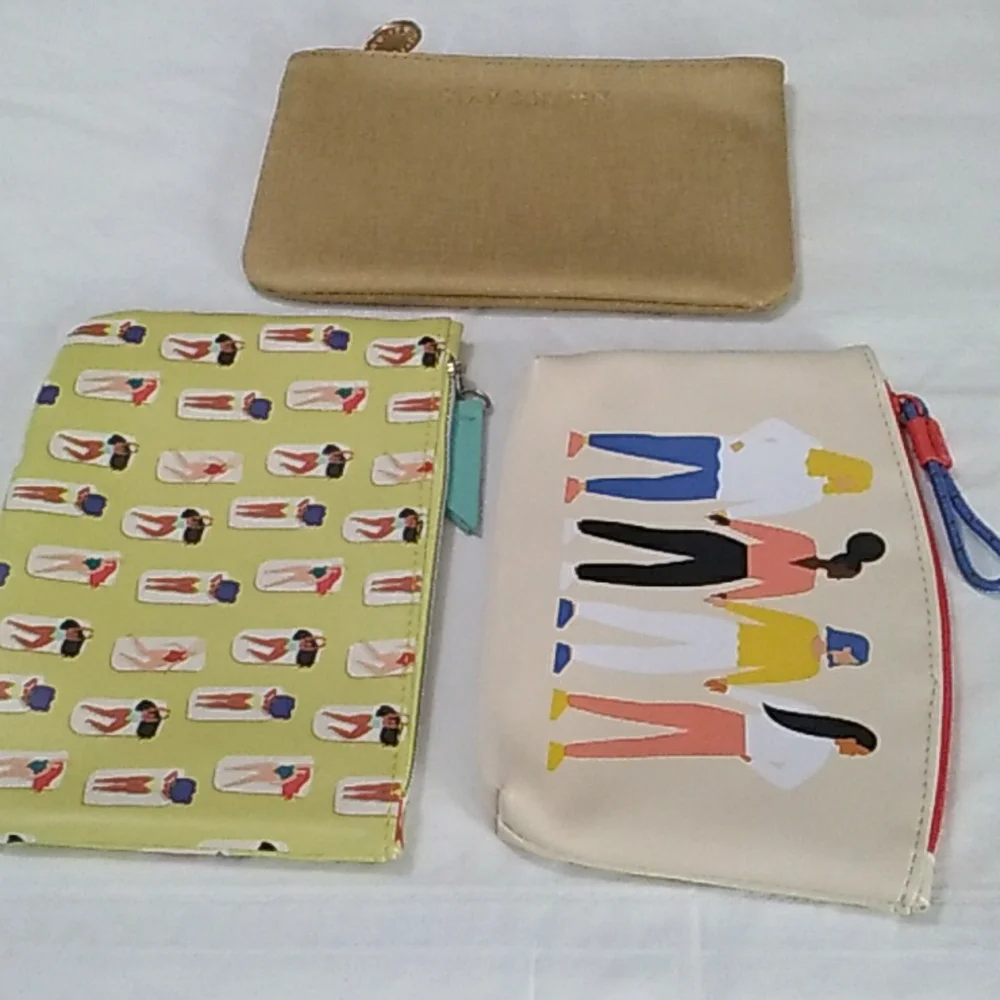 Makin' Waves Glam Beach Summer Theme Bundle Of 3 Cosmetics Bags